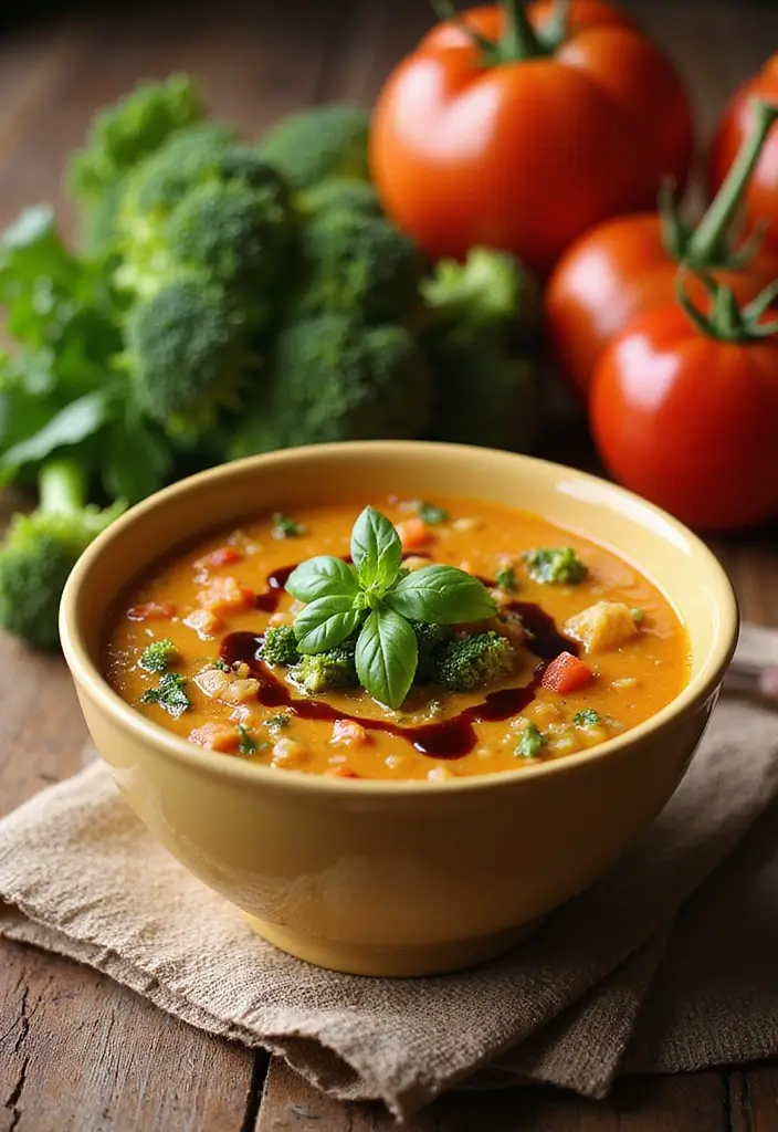 10 Creamy Broccoli Soup Recipes That Are Healthy and Velvety - 10. Broccoli and Tomato Soup