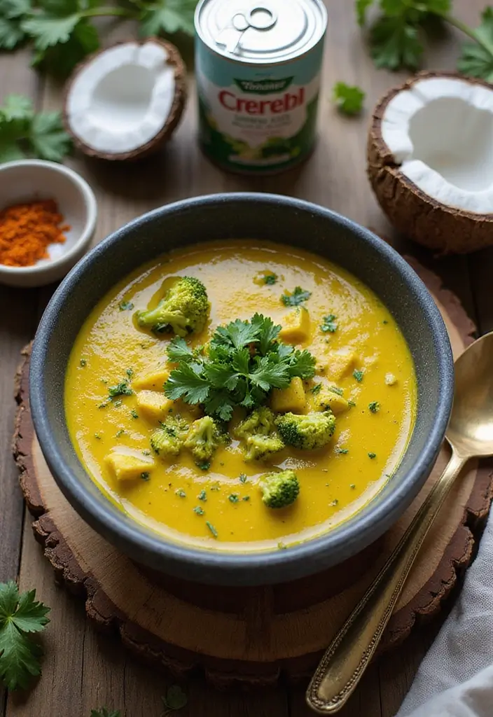 10 Creamy Broccoli Soup Recipes That Are Healthy and Velvety - 2. Curried Broccoli Soup with Coconut Milk