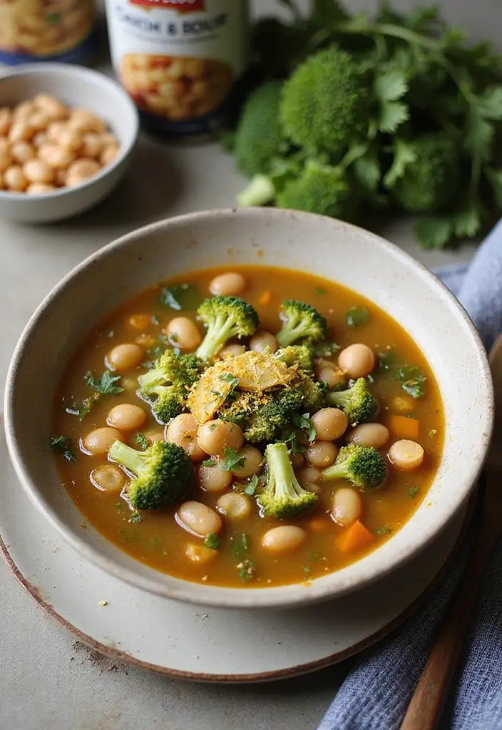 10 Creamy Broccoli Soup Recipes That Are Healthy and Velvety - 9. Broccoli and Bean Soup