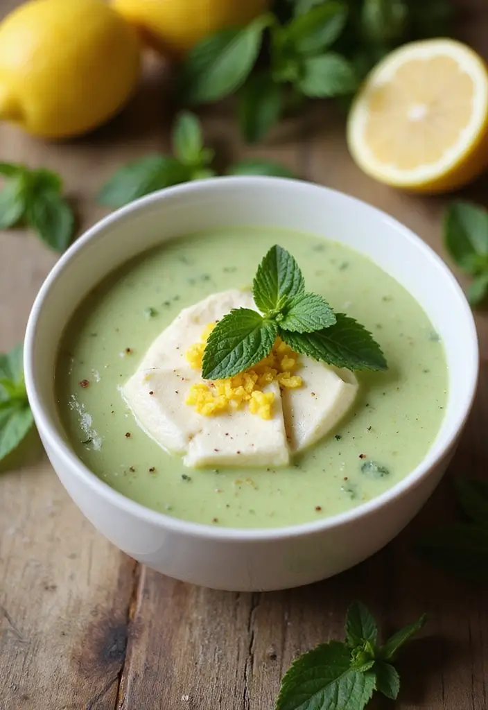 10 Healing Silky Tofu Soup Recipes for Wellness - 7. Lemon Mint Silken Tofu Soup