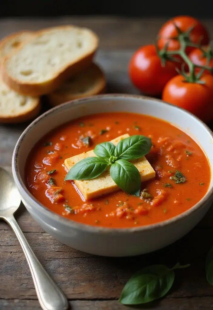 10 Healing Silky Tofu Soup Recipes for Wellness - 9. Tomato Basil Silken Tofu Soup