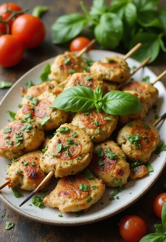 10 Low-Carb Keto Chicken Recipes: Fat-Fueled Meals for You - 9. Pesto Chicken Skewers