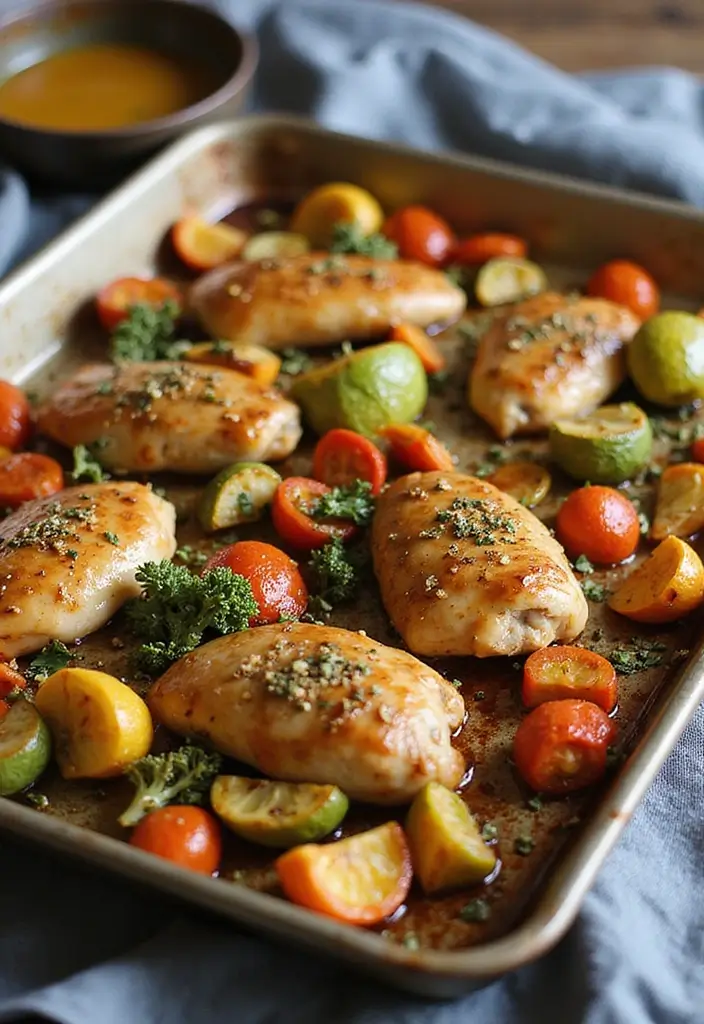 10 Straightforward Chicken Recipes for Busy Weeknights - 3. One-Pan Honey Mustard Chicken and Veggies