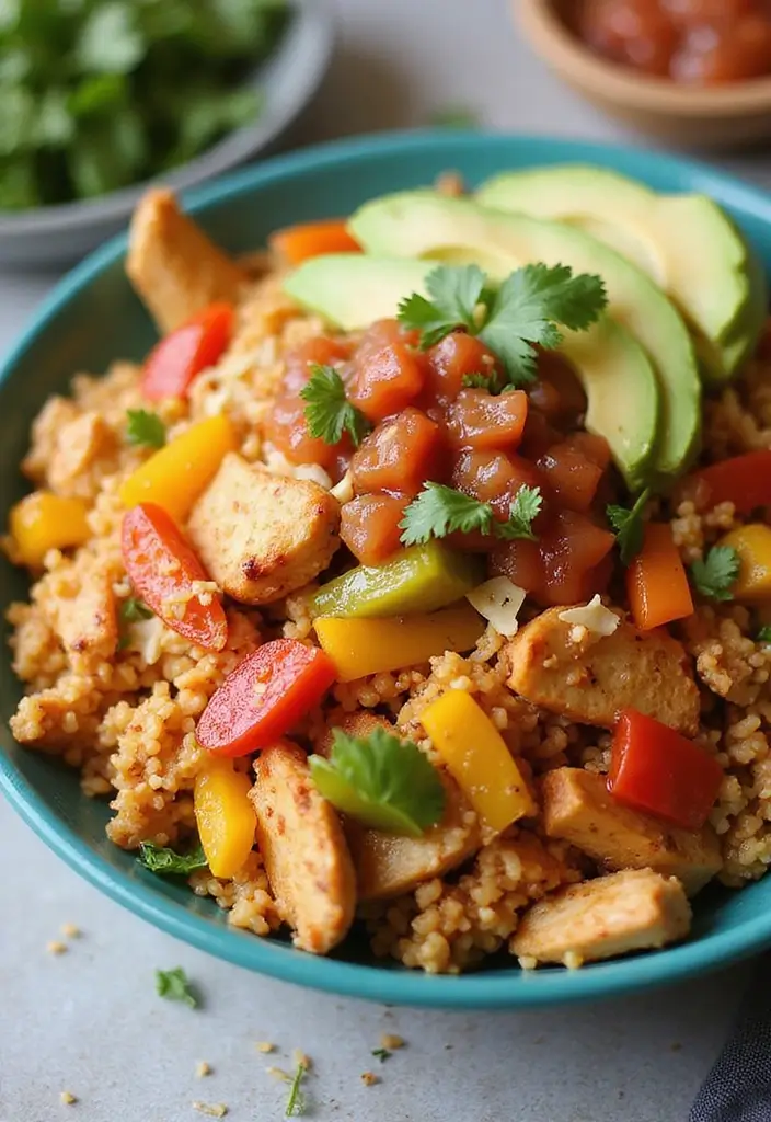 10 Straightforward Chicken Recipes for Busy Weeknights - 9. Chicken Fajita Rice Bowl