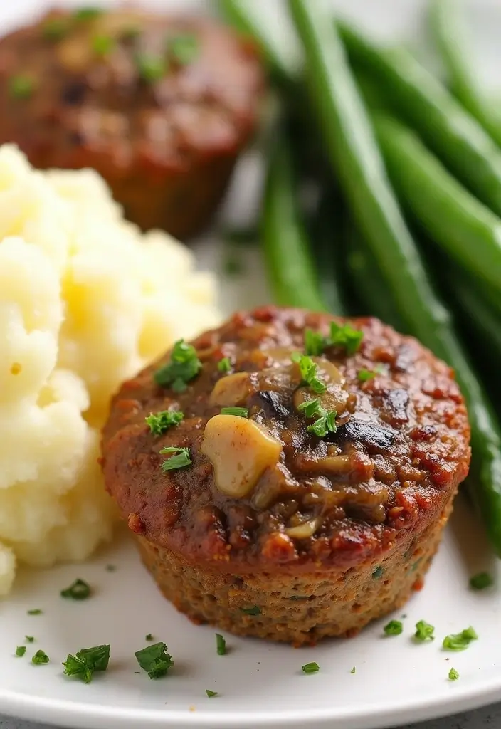 Adorable Mini Meatloaf Recipes: Individual Servings for Easy Dinners - 8. Mushroom Swiss Mini Meatloaf Muffins