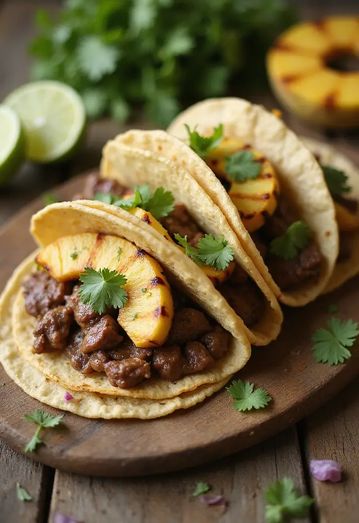 Authentic Carne Asada Recipes: Marinated Grilled Beef - 3. Marinated Beef Tacos with Pineapple