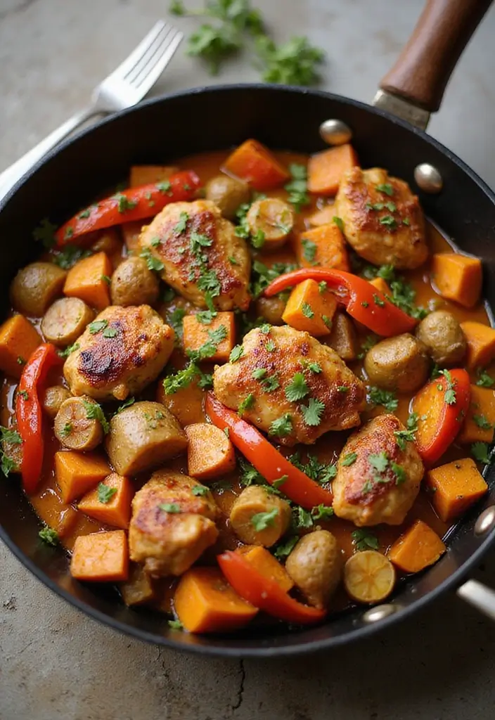 Balanced Chicken Sweet Potato Recipes: Protein and Veggie Combos - 2. Spicy Chicken & Sweet Potato Skillet