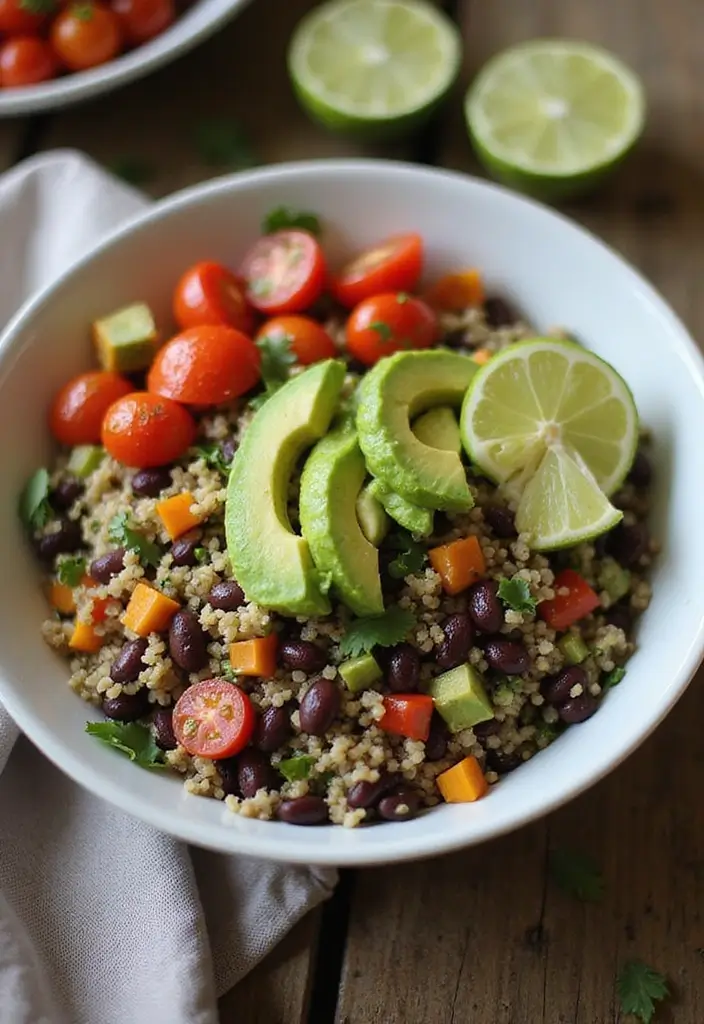 Balanced Macro Friendly Recipes: Trackable Nutrition Meals - 1. Quinoa and Black Bean Bowl