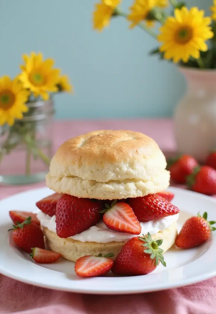 Beginner Easy Cake Recipes: Foolproof Baking for Sweet Tooths - 9. Strawberry Shortcake with Gluten-Free Biscuits