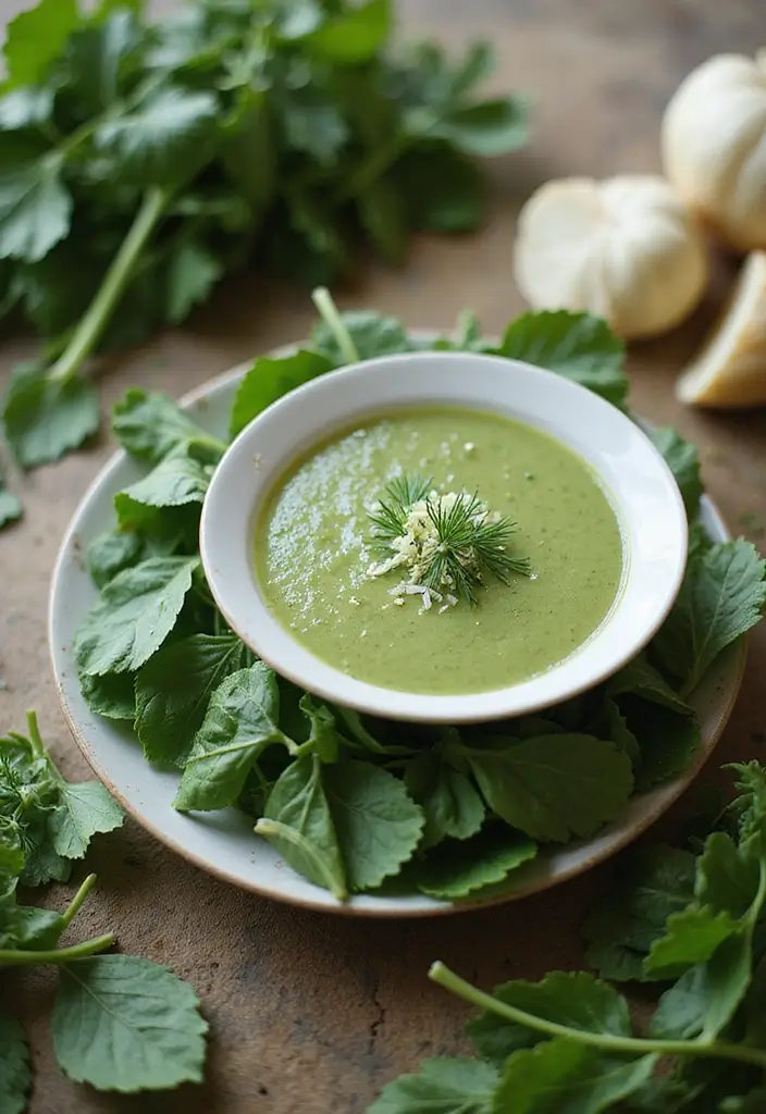 Bright Spring Soup Recipes: Fresh Herb and Veggie Blends - 7. Spinach and Fennel Soup with Dill Blossoms