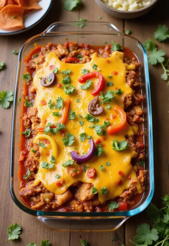 Bubbling Chicken Casserole Recipes: Family Bake Night Ideas - 3. One-Pan Chicken Fajita Casserole