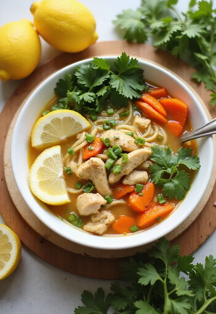 Classic Chicken Noodle Soup Recipes: Soothing Remedies for Any Day - 2. Lemon Ginger Chicken Noodle Soup