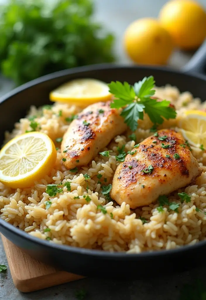 Classic Chicken and Rice Recipes: Comfort Food Staples - 1. Lemon Herb Chicken & Rice Skillet