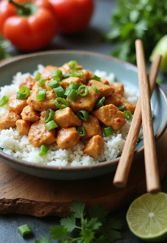 Classic Chicken and Rice Recipes: Comfort Food Staples - 10. Asian Peanut Chicken & Rice