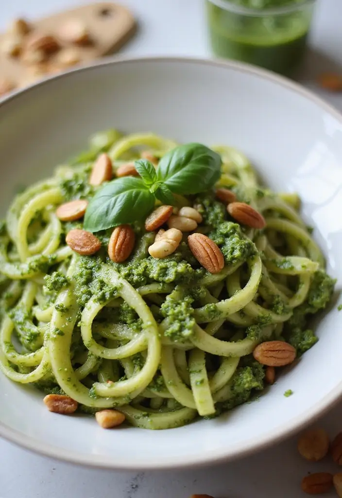 Clean Whole 30 Recipes: Compliant Meals for Reset Diets - 13. Zucchini Noodles with Pesto