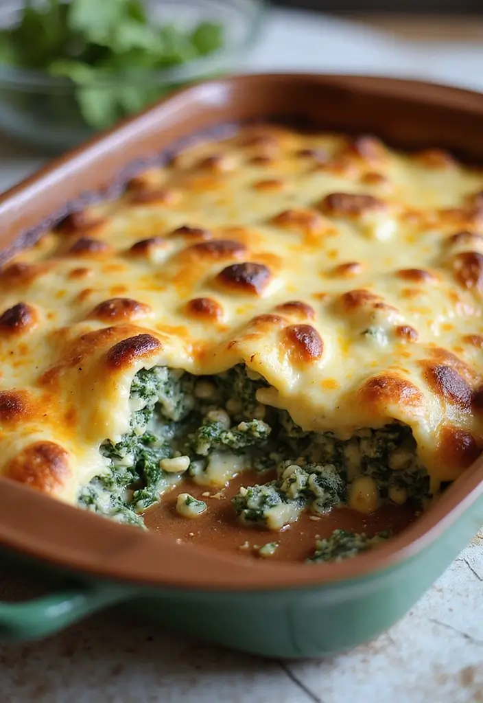 Comforting Ground Beef Casserole Recipes: Easy Oven-Baked Dinners - 10. Creamy Spinach and Beef Casserole