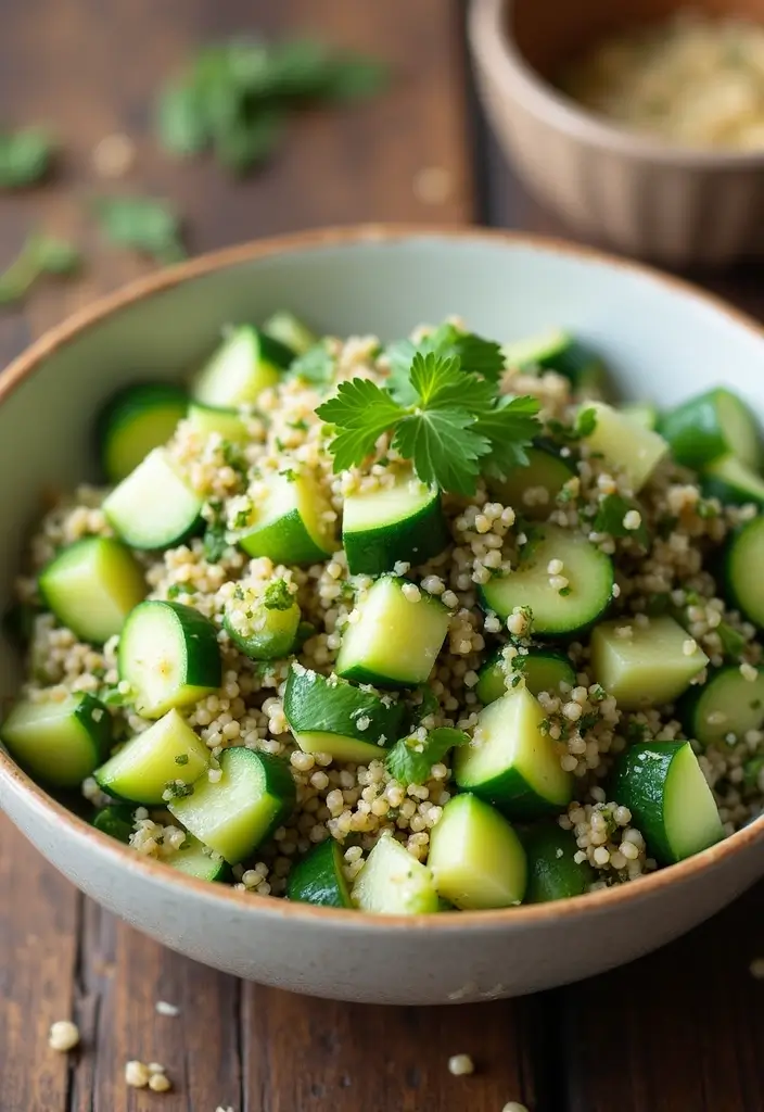 Cool Cucumber Salad Recipes: Refreshing Summer Sides - 6. Herb-Infused Cucumber Quinoa Salad