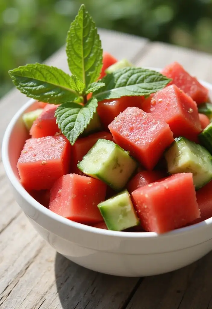 Cool Cucumber Salad Recipes: Refreshing Summer Sides - 7. Watermelon and Cucumber Salad