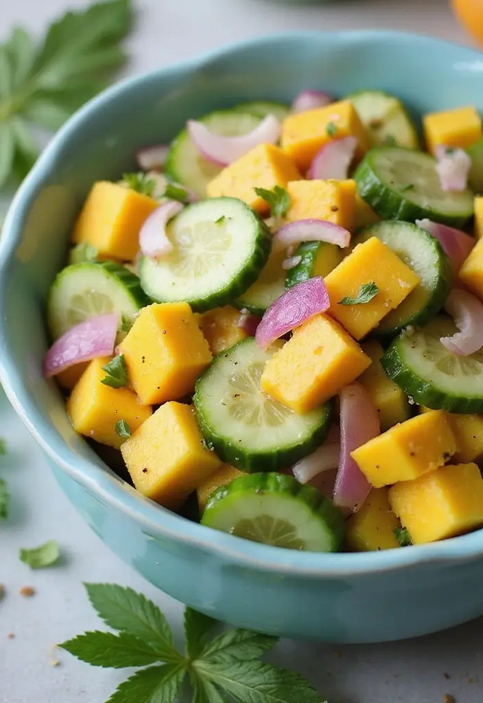 Cool Cucumber Salad Recipes: Refreshing Summer Sides - 9. Cucumber and Mango Salad
