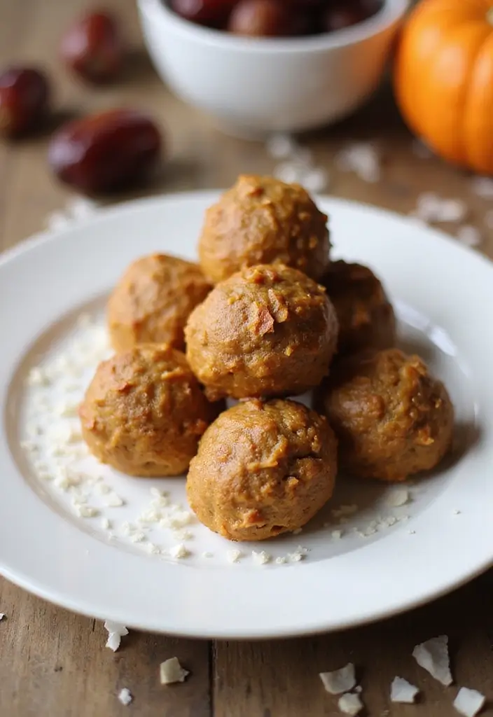 Cozy Fall Dessert Recipes: Pumpkin and Apple Infusions - 5. Pumpkin Coconut Energy Bites