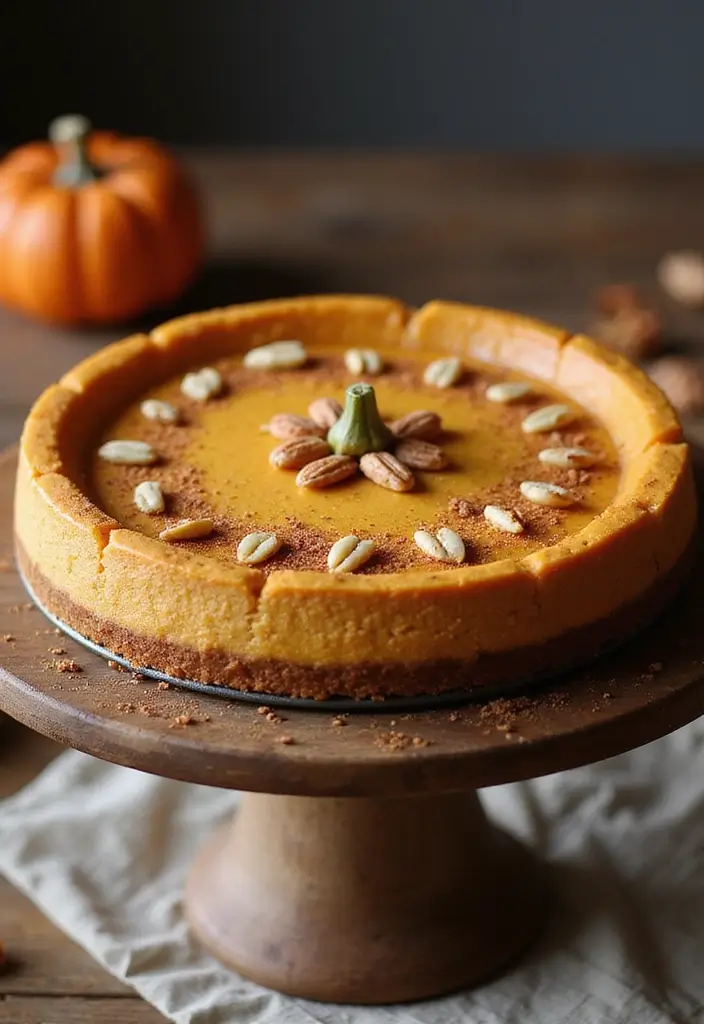Cozy Fall Dessert Recipes: Pumpkin and Apple Infusions - 8. Vegan Pumpkin Cheesecake