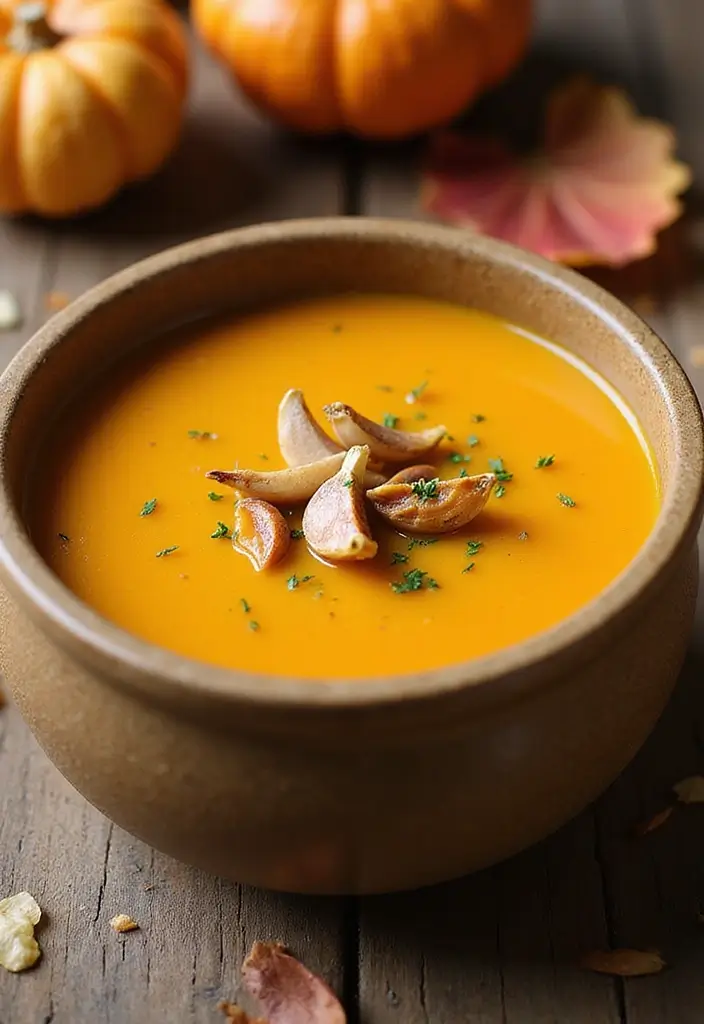 Creamy Butternut Squash Soup Recipes: Fall Harvest Bowls - 3. Roasted Garlic & Butternut Squash Soup