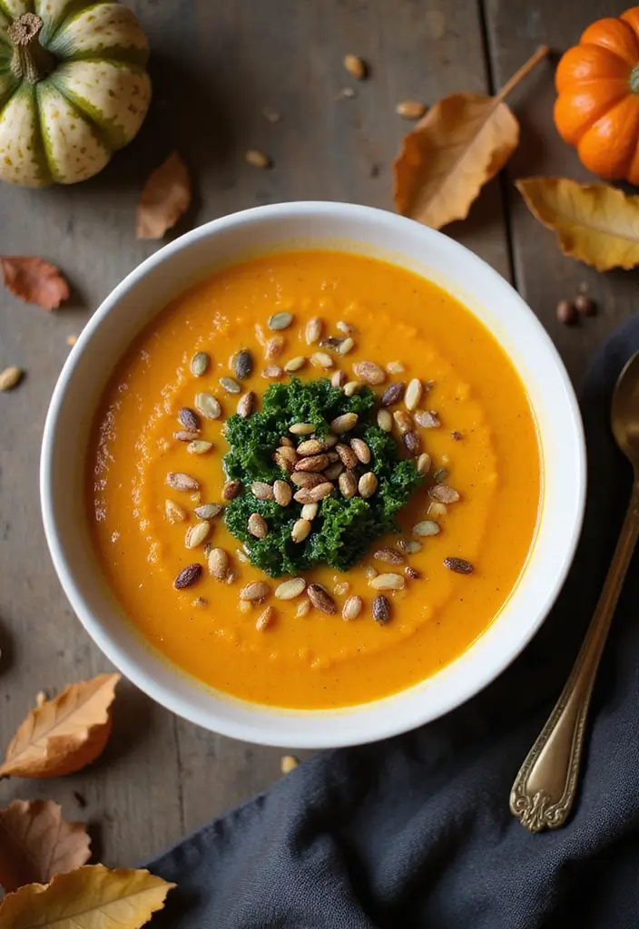 Creamy Butternut Squash Soup Recipes: Fall Harvest Bowls - 7. Butternut Squash & Kale Soup