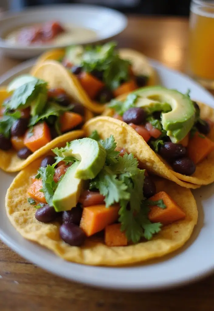 Crispy Roasted Sweet Potato Recipes: Simple Side Dish Stars - 6. Sweet Potato and Black Bean Tacos