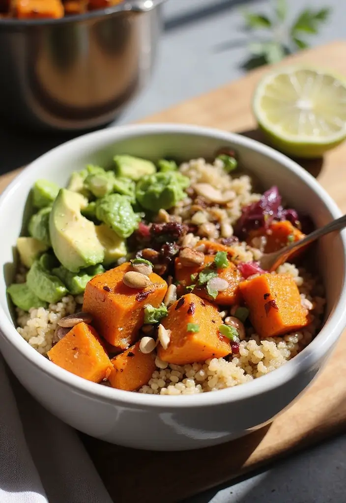 Crispy Roasted Sweet Potato Recipes: Simple Side Dish Stars - 8. Sweet Potato Quinoa Bowl
