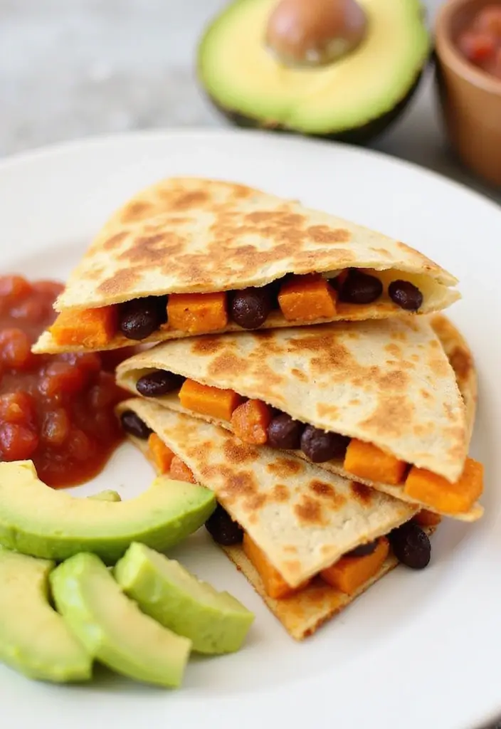 Crispy Sweet Potato Air Fryer Recipes: Healthy Fries and Chips - 7. Sweet Potato and Black Bean Quesadillas