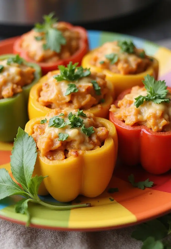 Crispy Sweet Potato Air Fryer Recipes: Healthy Fries and Chips - 8. Sweet Potato and Cheese Stuffed Peppers