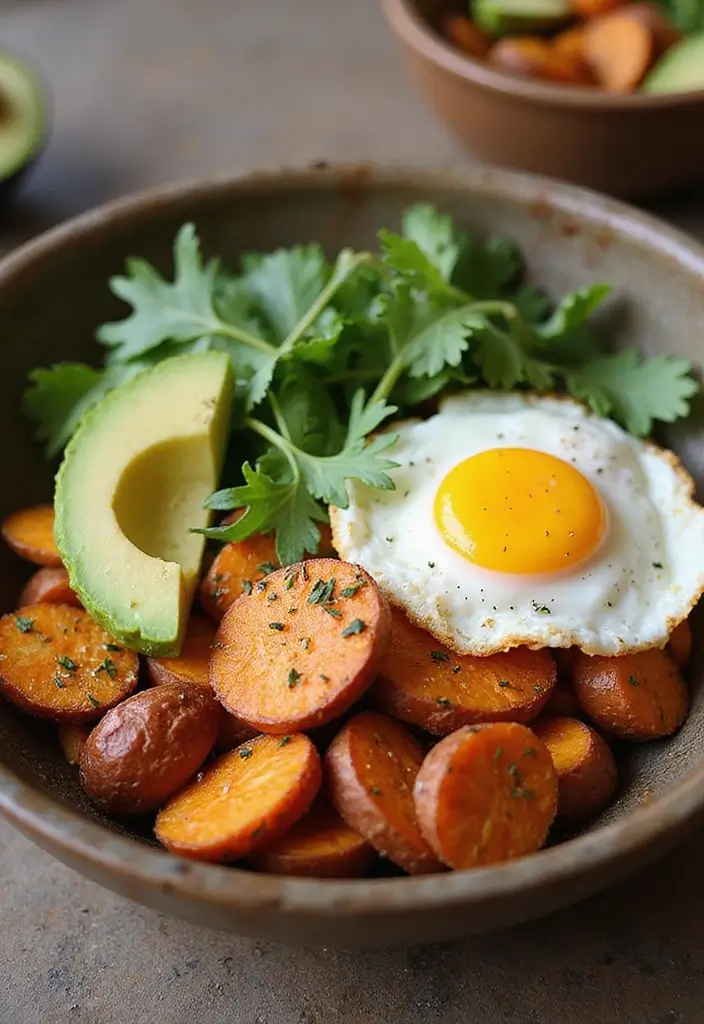 Crispy Sweet Potato Air Fryer Recipes: Healthy Fries and Chips - 9. Sweet Potato Breakfast Bowl