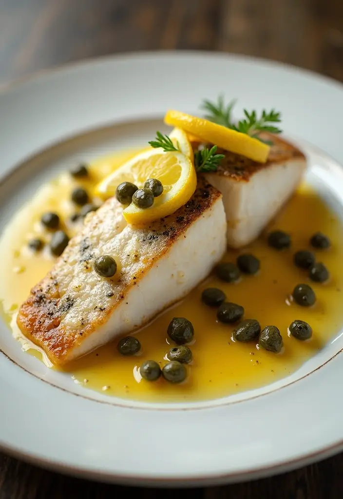 Delicate Sea Bass Recipes: Pan-Seared Seafood Delights - 10. Sea Bass with Lemon-Caper Sauce