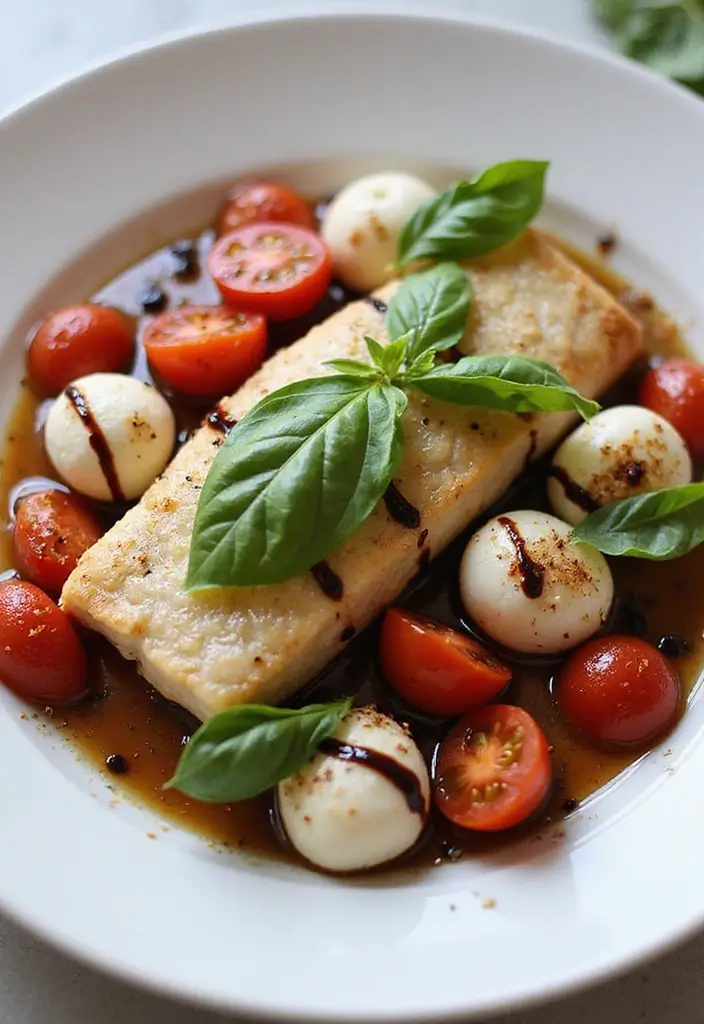 Delicate Sea Bass Recipes: Pan-Seared Seafood Delights - 7. Caprese-Style Sea Bass