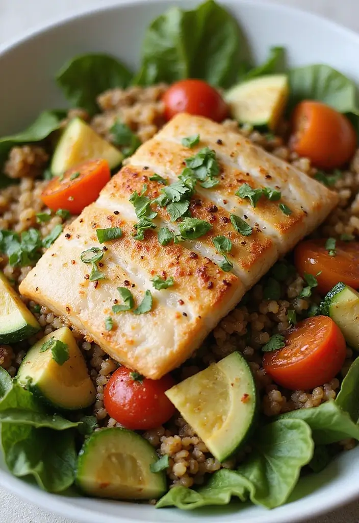 Delicate Sea Bass Recipes: Pan-Seared Seafood Delights - 9. Mediterranean Quinoa Bowl with Sea Bass