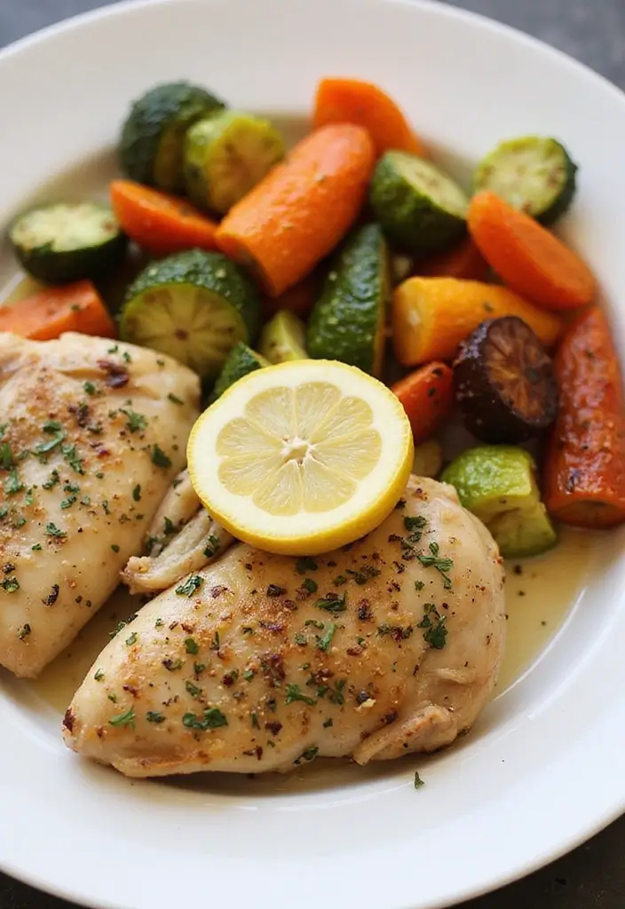 Effortless Healthy Slow Cooker Recipes: Clean Eating Set-It-and-Forget-It - 5. Herbed Lemon Chicken with Vegetables