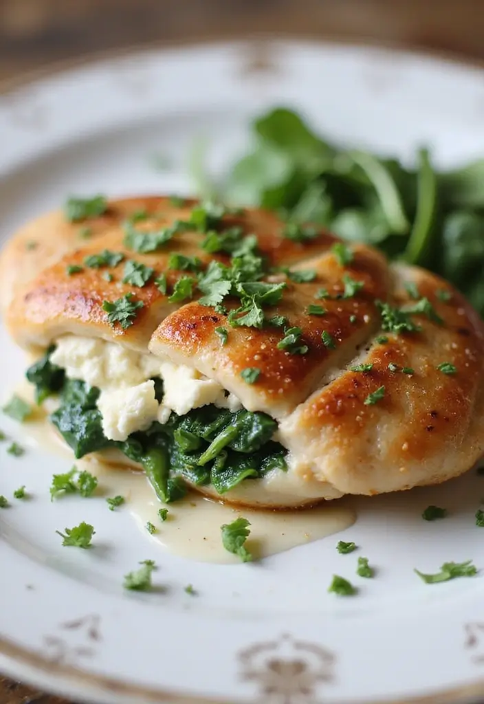 Effortless Healthy Slow Cooker Recipes: Clean Eating Set-It-and-Forget-It - 9. Spinach & Feta Stuffed Chicken Breasts