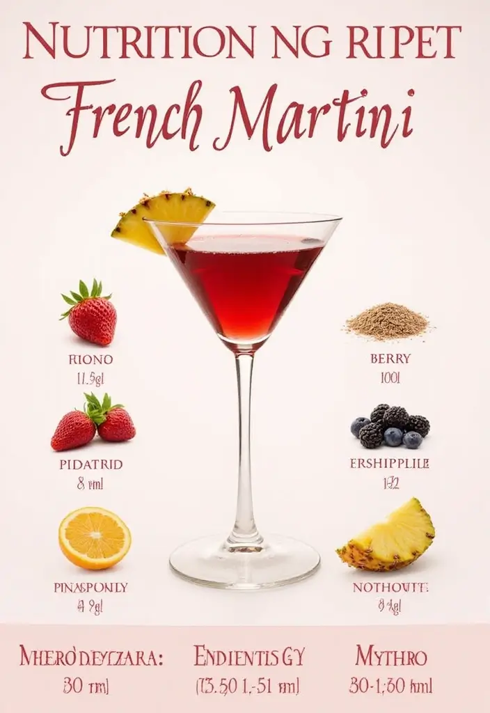 Elegant French Martini Recipe: Vodka and Chambord Mix - Nutritional Information