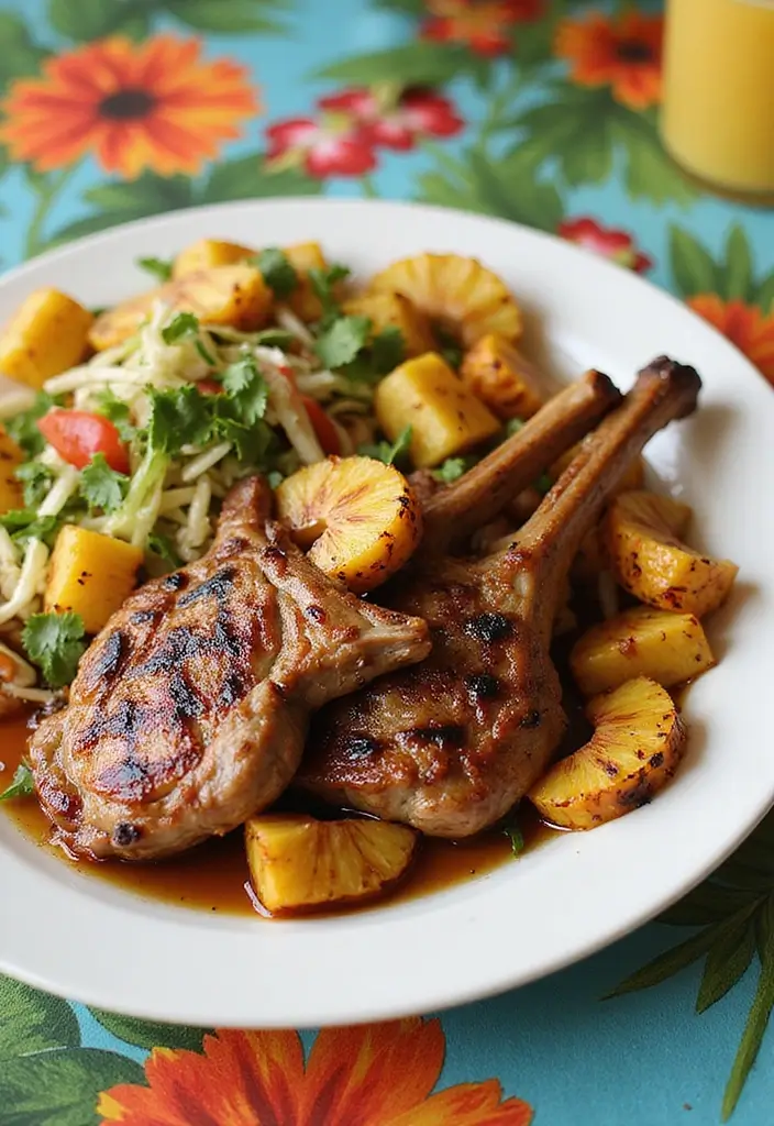 Elegant Lamb Chop Recipes: Herb-Crusted Grills - 8. Pineapple Teriyaki Lamb Chops