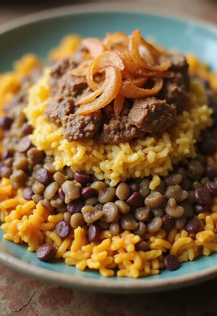 Exotic Ground Lamb Recipes: Middle Eastern Inspired Dishes - 7. Egyptian Lamb Koshari