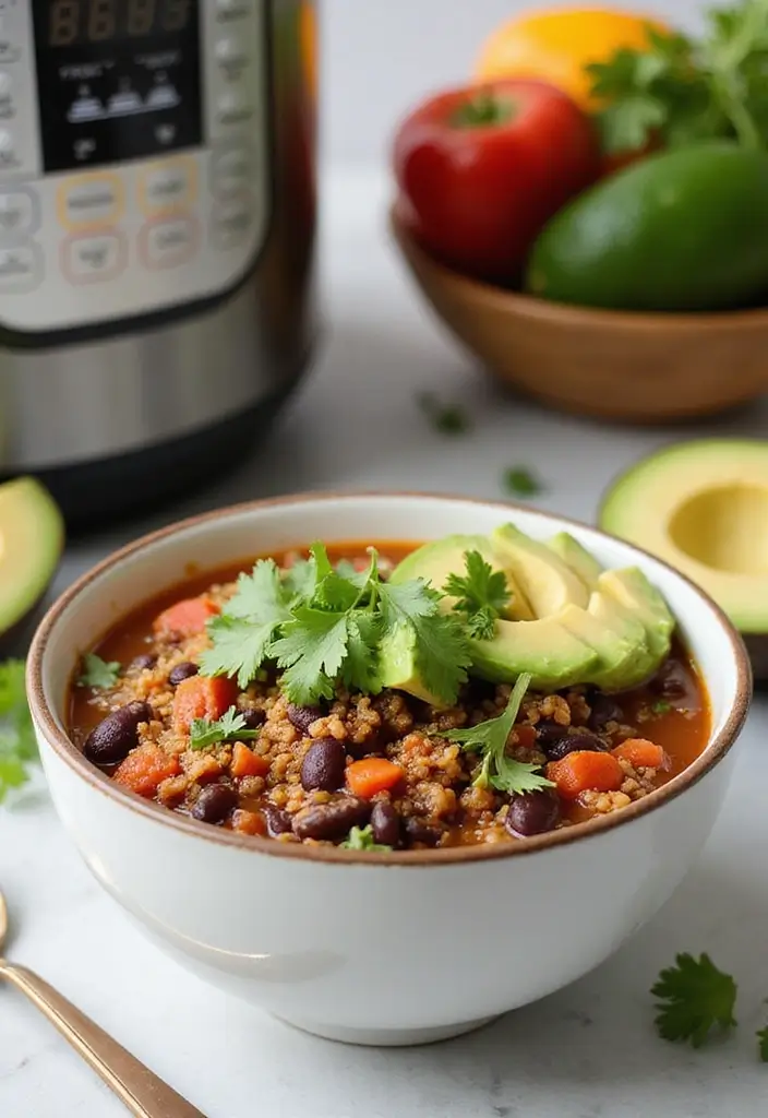 Fast Pressure Cooker Recipes: Instant Pot Wonders for Busy Families - 2. Quinoa and Black Bean Chili