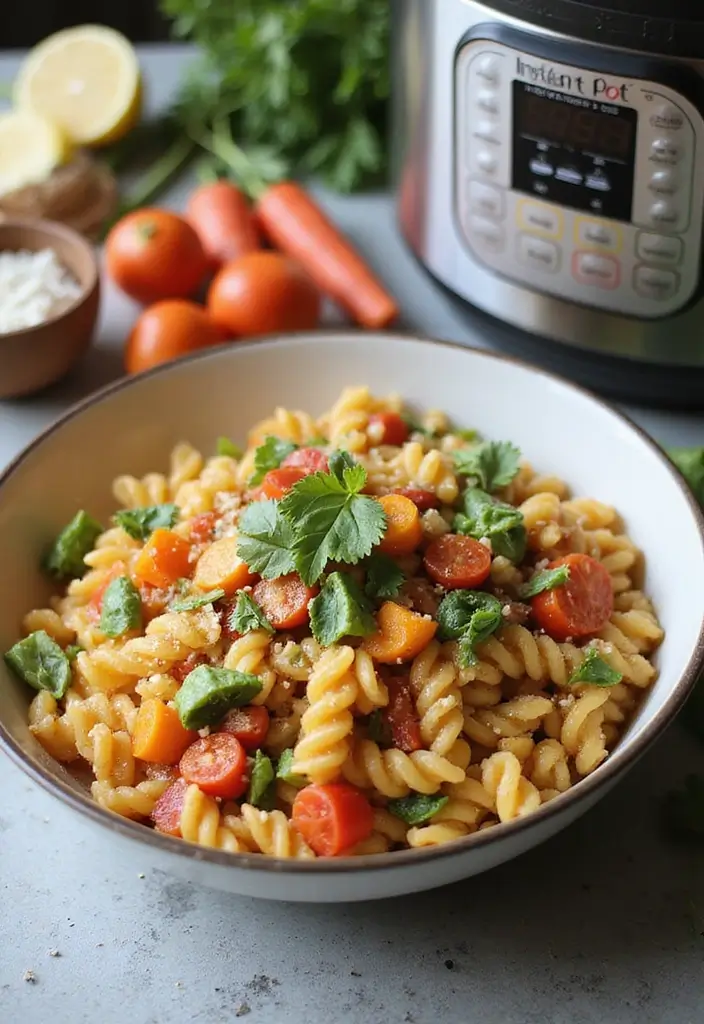 Fast Pressure Cooker Recipes: Instant Pot Wonders for Busy Families - 8. One-Pot Pasta Primavera