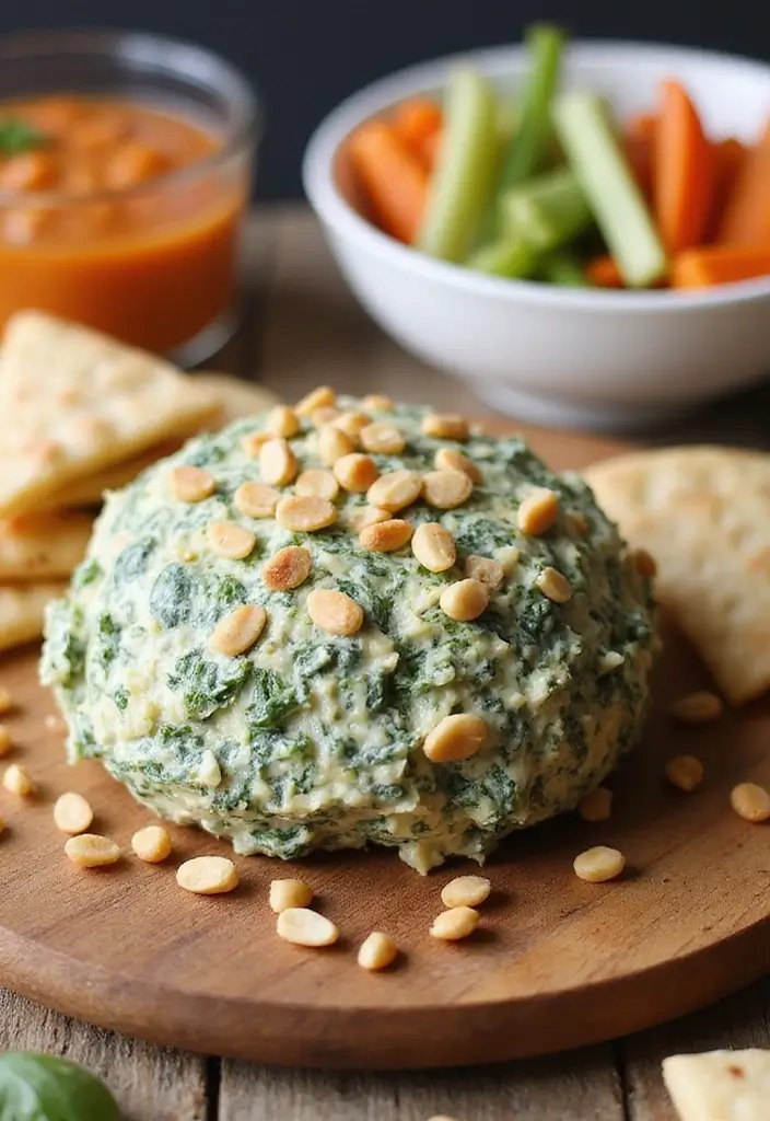 Festive Cheese Ball Recipes: Vegan Delights for Holiday Gatherings - 1. Savory Spinach and Artichoke Cheese Ball