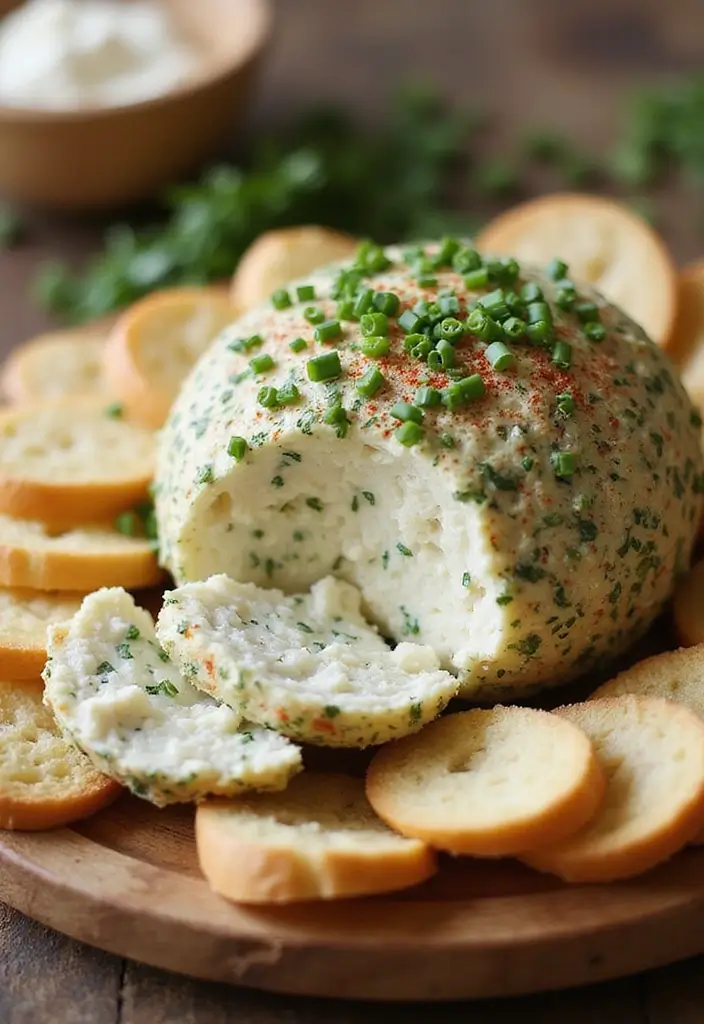 Festive Cheese Ball Recipes: Vegan Delights for Holiday Gatherings - 3. Herbed Garlic and Chive Cheese Ball
