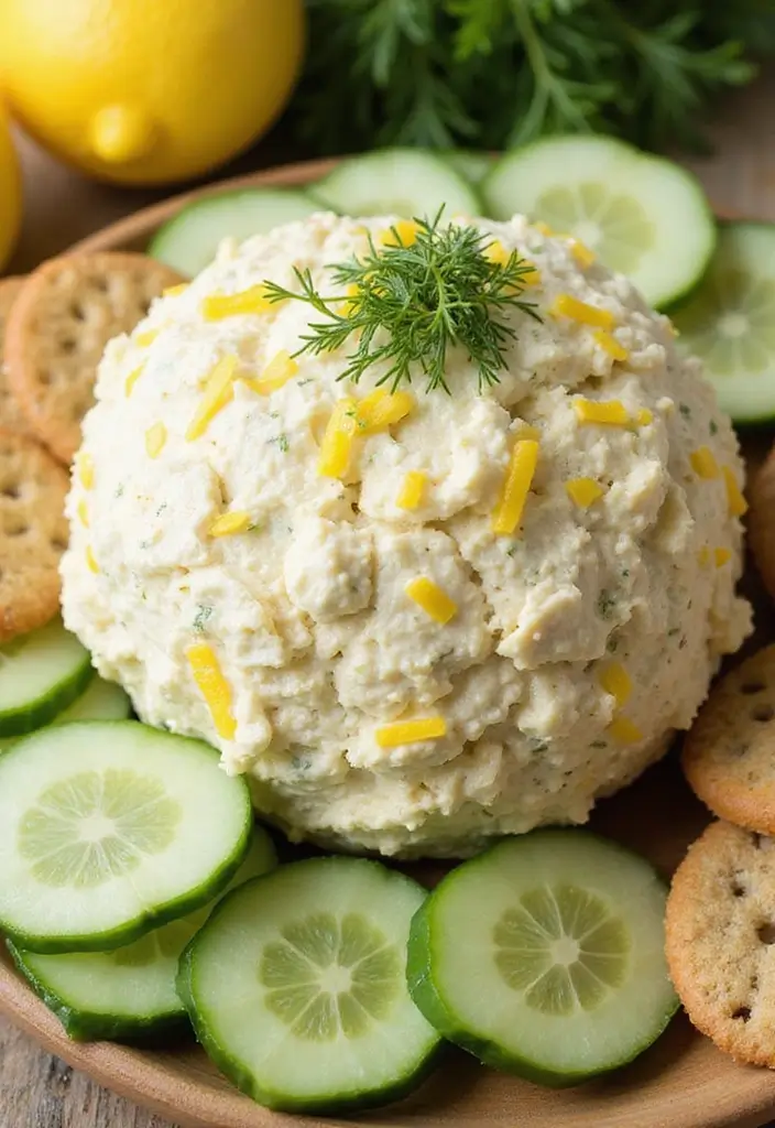 Festive Cheese Ball Recipes: Vegan Delights for Holiday Gatherings - 5. Zesty Lemon and Dill Cheese Ball