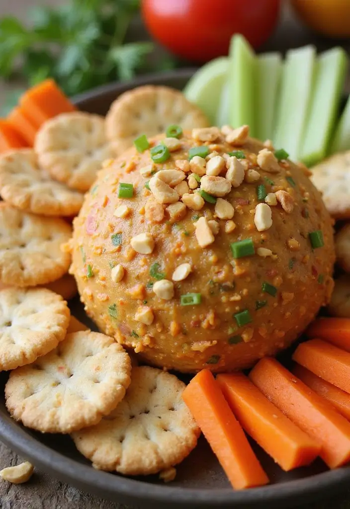 Festive Cheese Ball Recipes: Vegan Delights for Holiday Gatherings - 7. Thai Peanut Cheese Ball