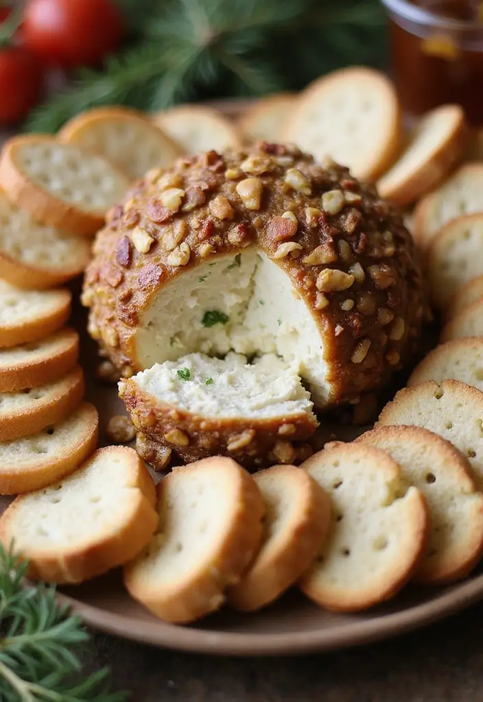 Festive Cheese Ball Recipes: Vegan Delights for Holiday Gatherings - 9. Roasted Garlic and Walnut Cheese Ball