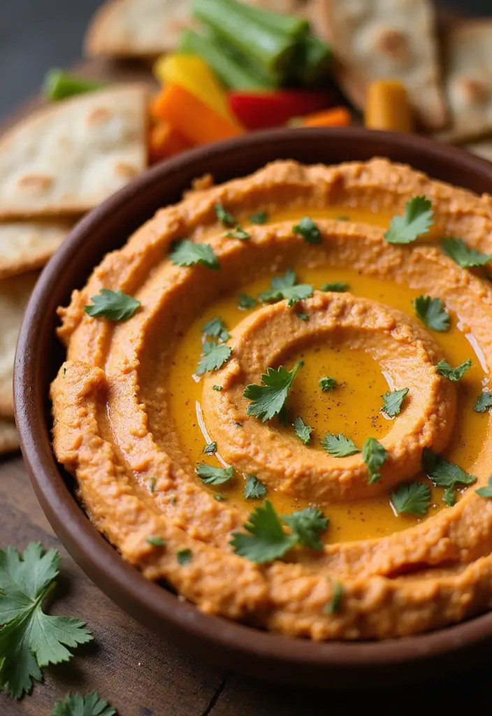 Fiery Spicy Snacks Recipes: Heat-Lovers' Munchies - 8. Spicy Hummus with Pita Chips