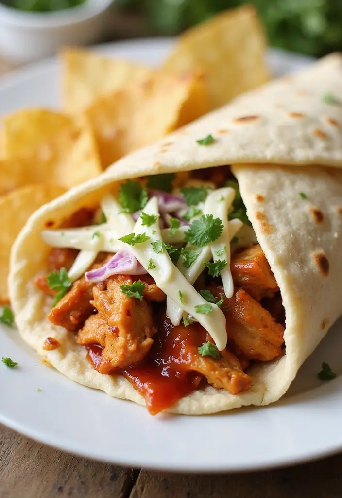 Flexible Tortilla Wrap Recipes: Lunchtime Roll-Ups - 4. BBQ Chicken Wrap