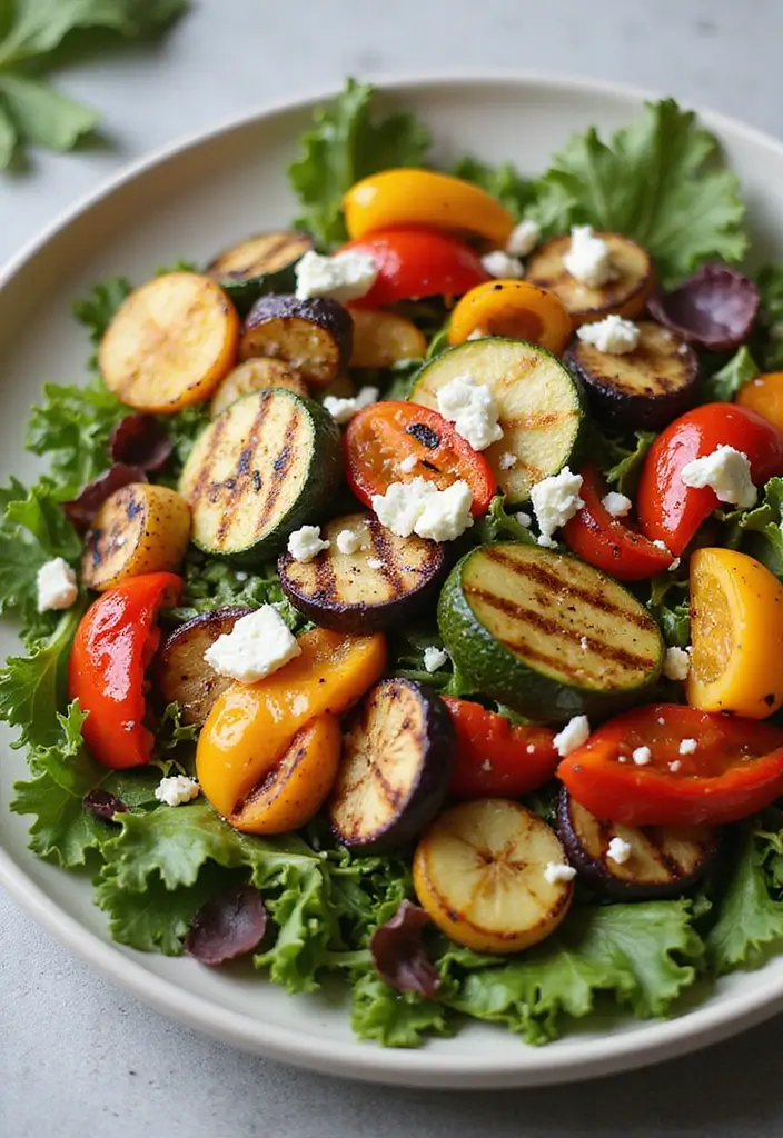 Fresh Lettuce Salad Recipes: Light and Crisp Ideas for Any Meal - 10. Grilled Vegetable Salad with Feta